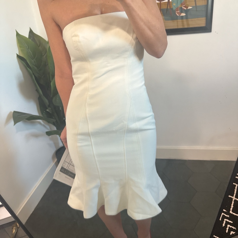 Cinq à Sept Cream Strapless Dress